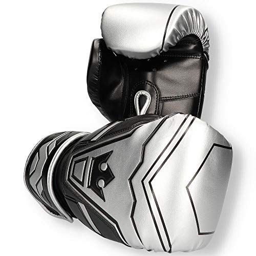 Buddha Fight Wear Guantes de Boxeo Future Plata-Negro 16 Onz