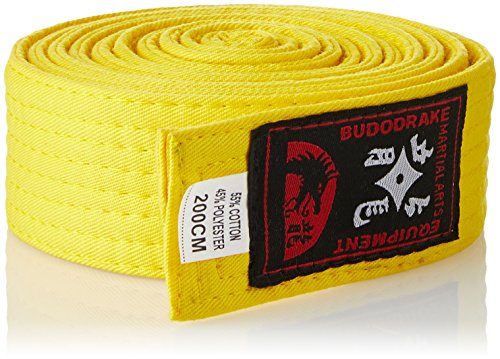 Budodrake Cinturón Amarillo 330 cm para Karate Judo Taekwondo Hapkido Aikido Artes Marciales Budodrake Cinturón Amarillo 330 cm para Karate Judo Taekwondo Hapkido Aikido Artes Marciales