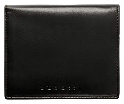 Bugatti Romano Cartera Hombre Piel con Seguridad RFID y Monedero, Vertical - Negro Bugatti Romano Cartera Hombre Piel con Seguridad RFID y Monedero, Vertical - Negro
