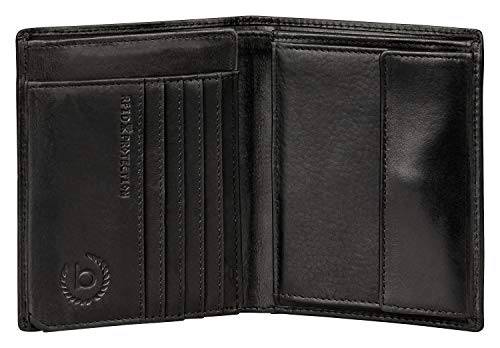 Bugatti Romano Cartera Hombre Piel con Seguridad RFID y Monedero, Vertical - Negro Bugatti Romano Cartera Hombre Piel con Seguridad RFID y Monedero, Vertical - Negro