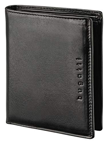Bugatti Romano Cartera Hombre Piel con Seguridad RFID y Monedero, Vertical - Negro Bugatti Romano Cartera Hombre Piel con Seguridad RFID y Monedero, Vertical - Negro