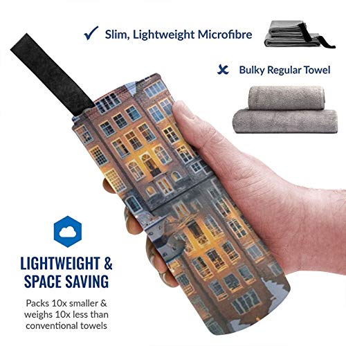 Buildings Architecture River - Toalla de viaje unisex de microfibra para camping, deportes, playa, mochila, gimnasio, camping, toalla con bolsa Buildings Architecture River - Toalla de viaje unisex de microfibra para camping, deportes, playa, mochila, gimnasio, camping, toalla con bolsa