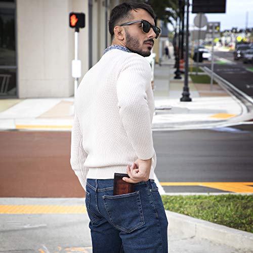 BULL GUARD Billetera de piel con ventana de identificación extraíble y plegable, para hombre, con bloqueo de RFID, con 7 ranuras para tarjetas de crédito, plegable de seguridad duradera para hombres BULL GUARD Billetera de piel con ventana de identificación extraíble y plegable, para hombre, con bloqueo de RFID, con 7 ranuras para tarjetas de crédito, plegable de seguridad duradera para hombres
