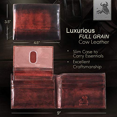 BULL GUARD Billetera de piel con ventana de identificación extraíble y plegable, para hombre, con bloqueo de RFID, con 7 ranuras para tarjetas de crédito, plegable de seguridad duradera para hombres BULL GUARD Billetera de piel con ventana de identificación extraíble y plegable, para hombre, con bloqueo de RFID, con 7 ranuras para tarjetas de crédito, plegable de seguridad duradera para hombres