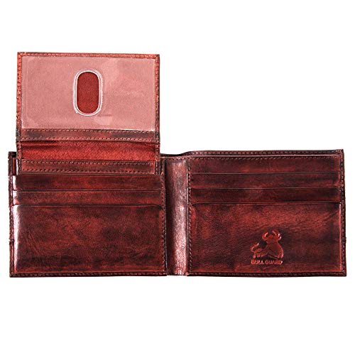 BULL GUARD Billetera de piel con ventana de identificación extraíble y plegable, para hombre, con bloqueo de RFID, con 7 ranuras para tarjetas de crédito, plegable de seguridad duradera para hombres BULL GUARD Billetera de piel con ventana de identificación extraíble y plegable, para hombre, con bloqueo de RFID, con 7 ranuras para tarjetas de crédito, plegable de seguridad duradera para hombres