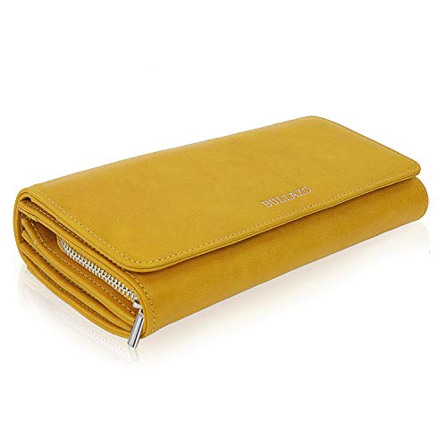 BULLAZO Galano Classic, Noble Cartera de Mujer con protección RFID, Cuero, Amarillo BULLAZO Galano Classic, Noble Cartera de Mujer con protección RFID, Cuero, Amarillo