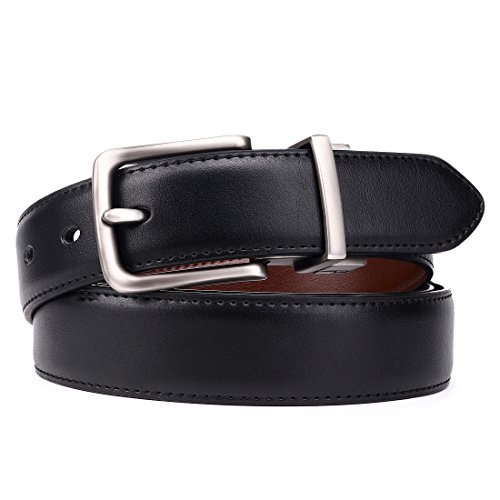 BULLIANT Cinturón Hombre, Cinturón Reversible de Cuero 31mm,Un Revés para 2 Colores,Tamaño Ajuste BULLIANT Cinturón Hombre, Cinturón Reversible de Cuero 31mm,Un Revés para 2 Colores,Tamaño Ajuste