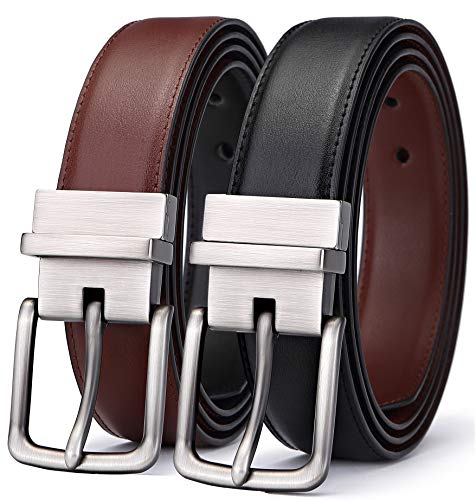 BULLIANT Cinturón Hombre, Cinturón Reversible de Cuero 31mm,Un Revés para 2 Colores,Tamaño Ajuste BULLIANT Cinturón Hombre, Cinturón Reversible de Cuero 31mm,Un Revés para 2 Colores,Tamaño Ajuste