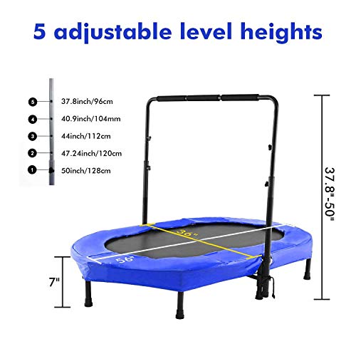 Bunao Trampolín Fitness con Mango Regulable – Cama Elástica para Adultos, Unisex 143 cm (Trampolines de interior3)