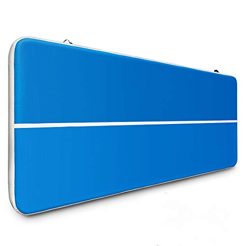 BuoQua Colchoneta de Entrenamiento Inflable Giratoria 500 x 200 x 20 cm, Pista de Aire Inflable de Tela Laminada de PVC con Color Azul + Blanco, Alfombrilla Hinchable con Técnica de Sellado por Calor BuoQua Colchoneta de Entrenamiento Inflable Giratoria 500 x 200 x 20 cm, Pista de Aire Inflable de Tela Laminada de PVC con Color Azul + Blanco, Alfombrilla Hinchable con Técnica de Sellado por Calor