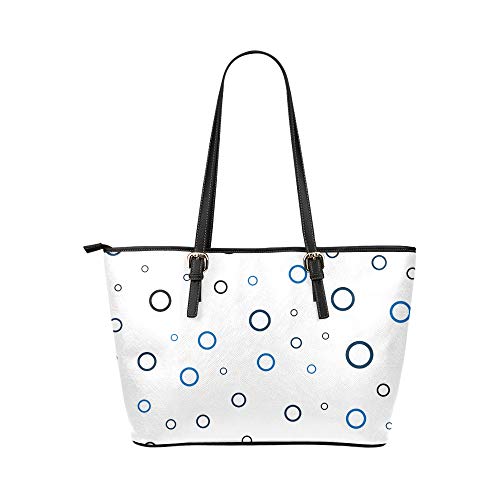 Burbuja Círculo colorido Modelo Grande cuero Portátil Mango superior Bolsas mano Bolsos causales Bolsos con cremallera Hombro Compras Monedero Organizador equipaje para damas niñas para mujer