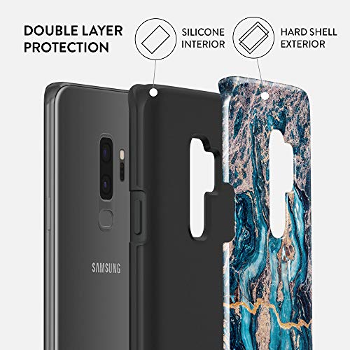 BURGA Phone Case Compatible with Samsung Galaxy S9 Plus Crystal Blue Teal Turqoise Marble Heavy Duty Shockproof Dual Layer Hard Shell + Silicone Protective Cover BURGA Phone Case Compatible with Samsung Galaxy S9 Plus Crystal Blue Teal Turqoise Marble Heavy Duty Shockproof Dual Layer Hard Shell + Silicone Protective Cover