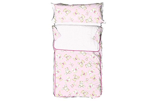 Burrito Blanco Saco Nórdico Infantil 149 con Cremallera y Relleno Diseño de Ositos y Lunares para Cama Individual de 90x190 cm hasta 90x200 cm, Rosa Burrito Blanco Saco Nórdico Infantil 149 con Cremallera y Relleno Diseño de Ositos y Lunares para Cama Individual de 90x190 cm hasta 90x200 cm, Rosa