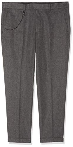 Burton Menswear London Carrot Fit Textured Trousers Pantalones, Gris (Gris Oscuro 150), 32W/32L para Hombre