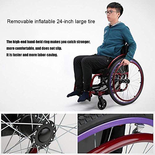 Busirsiz Silla de rehabilitación médica, Silla de Ruedas, sillas de Ruedas Sport Tipo 13Kg portátil Silla de Ruedas Plegable de Transporte ergonómica del Asiento 100Kg de Carga del cojinete 40 * 40cm