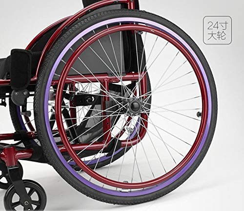 Busirsiz Silla de rehabilitación médica, Silla de Ruedas, sillas de Ruedas Sport Tipo 13Kg portátil Silla de Ruedas Plegable de Transporte ergonómica del Asiento 100Kg de Carga del cojinete 40 * 40cm