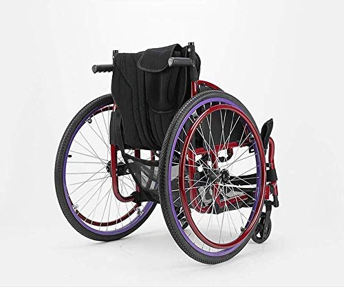 Busirsiz Sillas de Ruedas de Peso Ligero 13Kg portátil Silla de Ruedas Plegable Transporte Asiento ergonómico 100Kg Soporte de Cargas 40 × FG los 40Cm Asiento Moda Tipo Sport Silla de Ruedas