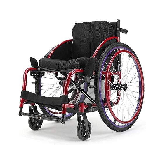 Busirsiz Sillas de Ruedas de Peso Ligero 13Kg portátil Silla de Ruedas Plegable Transporte Asiento ergonómico 100Kg Soporte de Cargas 40 × FG los 40Cm Asiento Moda Tipo Sport Silla de Ruedas