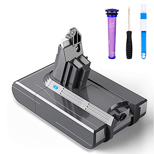 BuTure 3500 mAh V6 Batería de Repuesto para Dyson SV03 SV05 DC58 DC59 SV06 SV07 DC61 DC62 DC72 DC74 SV09 Aspiradora con Prefiltros, Cepillo de Limpieza y Destornillador BuTure 3500 mAh V6 Batería de Repuesto para Dyson SV03 SV05 DC58 DC59 SV06 SV07 DC61 DC62 DC72 DC74 SV09 Aspiradora con Prefiltros, Cepillo de Limpieza y Destornillador