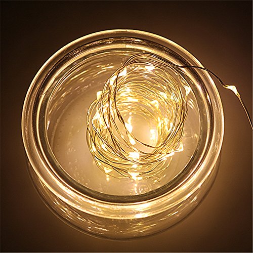 BUYERTIME 5M/16.4Ft 50 LEDs Cadena de Luz Impermeable Luces de Hadas Guirnalda Luces para Iluminación Habitacion Navidad Fiesta Interior Decoración - Blanco Cálido BUYERTIME 5M/16.4Ft 50 LEDs Cadena de Luz Impermeable Luces de Hadas Guirnalda Luces para Iluminación Habitacion Navidad Fiesta Interior Decoración - Blanco Cálido