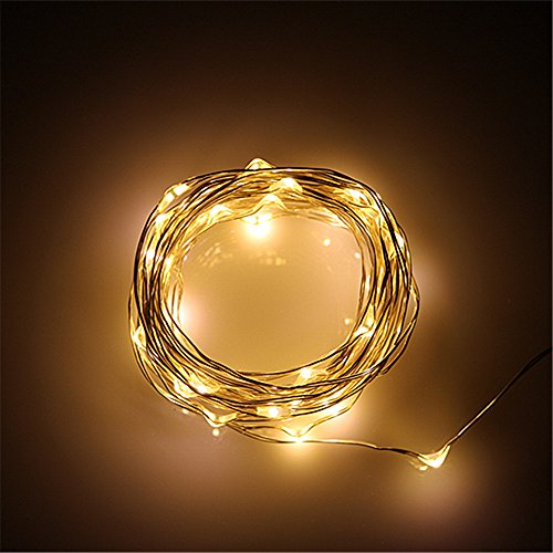 BUYERTIME 5M/16.4Ft 50 LEDs Cadena de Luz Impermeable Luces de Hadas Guirnalda Luces para Iluminación Habitacion Navidad Fiesta Interior Decoración - Blanco Cálido BUYERTIME 5M/16.4Ft 50 LEDs Cadena de Luz Impermeable Luces de Hadas Guirnalda Luces para Iluminación Habitacion Navidad Fiesta Interior Decoración - Blanco Cálido