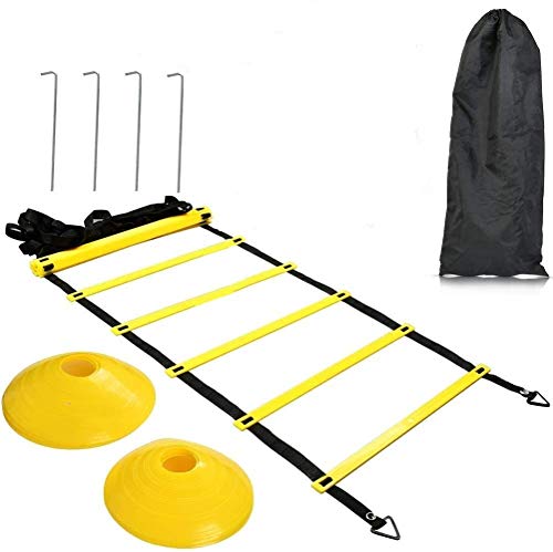 BUYGOO Escalera de Velocidad Escalera de Agilidad 6m para Fútbol Baloncesto Tenis Fitness Entrenamiento