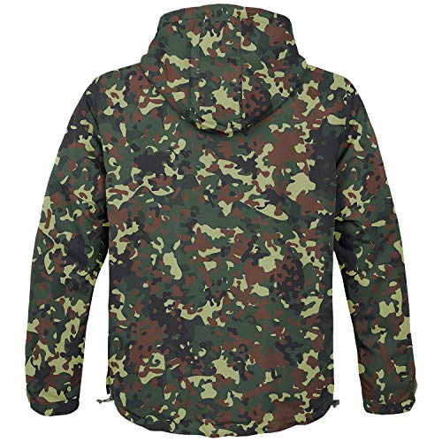 BW-ONLINE-SHOP Chaqueta cortavientos con capucha para hombre con forro polar camuflaje XL