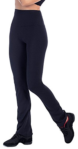 Bwell Sportswear 2388 - Pantalón recto vientre plano para mujer, color negro, talla S