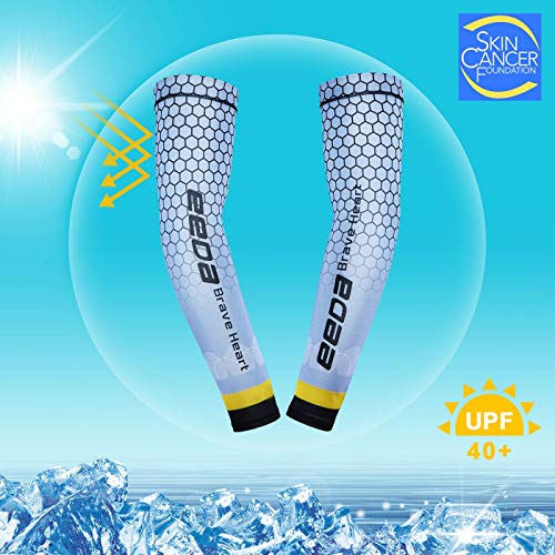 Bwiv Unisex Manguitos del Brazo para Deportes Anti UV UPF 40+ en Forma de Panal Manguitos refrescantes para Actividades al Aire Libre 1 par Blanco M Bwiv Unisex Manguitos del Brazo para Deportes Anti UV UPF 40+ en Forma de Panal Manguitos refrescantes para Actividades al Aire Libre 1 par Blanco M