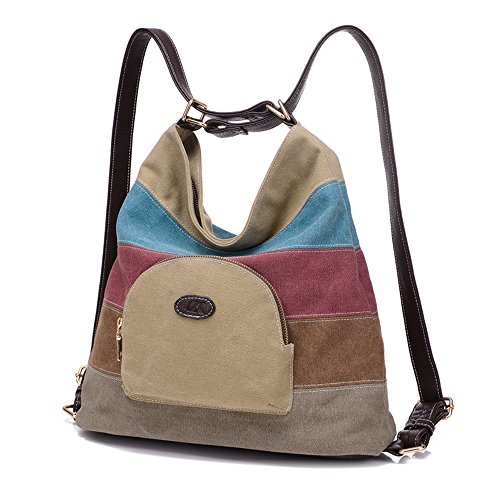 BYD - Bolsa de lona de las mujeres Multifuncional Bolsos de hombro Mochila Bolsos bandolera Retro BYD - Bolsa de lona de las mujeres Multifuncional Bolsos de hombro Mochila Bolsos bandolera Retro