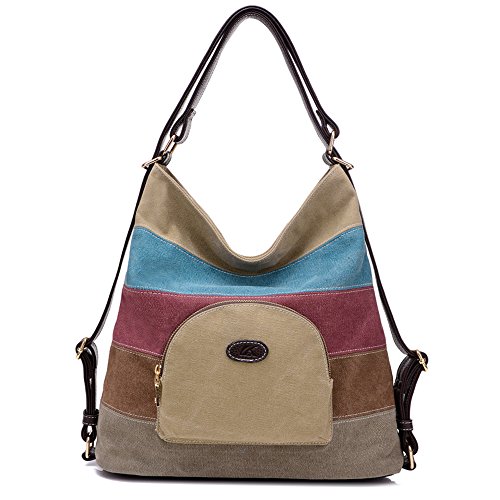 BYD - Bolsa de lona de las mujeres Multifuncional Bolsos de hombro Mochila Bolsos bandolera Retro BYD - Bolsa de lona de las mujeres Multifuncional Bolsos de hombro Mochila Bolsos bandolera Retro