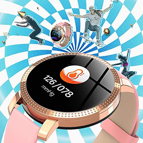 BYTTRON Fitness Tracker para Mujer, con Gran Pantalla a Color, IP67 Impermeable Fitness & Activity Tracker con frecuencia cardíaca, Control de la presión Arterial, Compatible con Android e iOS (Rosa) BYTTRON Fitness Tracker para Mujer, con Gran Pantalla a Color, IP67 Impermeable Fitness & Activity Tracker con frecuencia cardíaca, Control de la presión Arterial, Compatible con Android e iOS (Rosa)