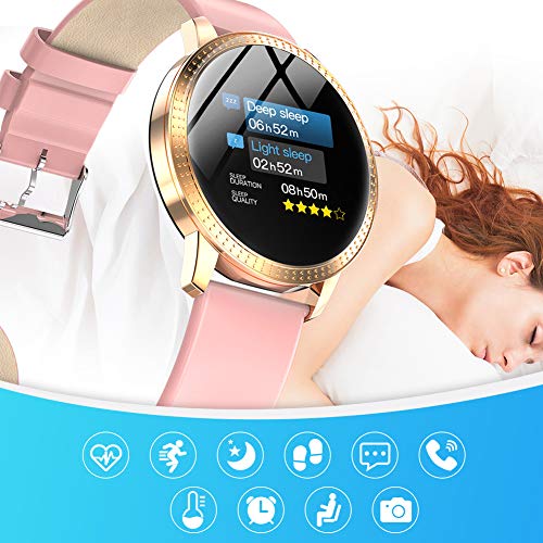 BYTTRON Fitness Tracker para Mujer, con Gran Pantalla a Color, IP67 Impermeable Fitness & Activity Tracker con frecuencia cardíaca, Control de la presión Arterial, Compatible con Android e iOS (Rosa)