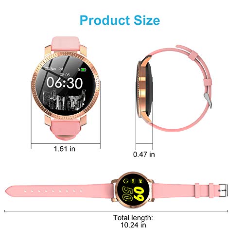 BYTTRON Fitness Tracker para Mujer, con Gran Pantalla a Color, IP67 Impermeable Fitness & Activity Tracker con frecuencia cardíaca, Control de la presión Arterial, Compatible con Android e iOS (Rosa)