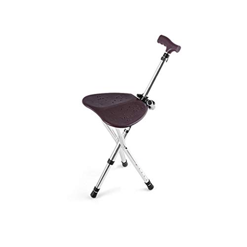BYY Asiento plegable de bastón, taburete con asa para silla muleta, portátil, cómodo, altura ajustable, estructura principal de aleación de aluminio estable para personas mayores sentadas y caminatas BYY Asiento plegable de bastón, taburete con asa para silla muleta, portátil, cómodo, altura ajustable, estructura principal de aleación de aluminio estable para personas mayores sentadas y caminatas