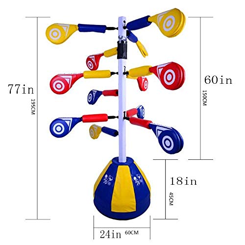 BZLLW Saco de Boxeo, Base de la Aptitud Boxeo aeróbico Kicking Entrenador, Kick Vertical Vaso Lado de Destino múltiple Marco de fijación de la posición Interactivo Independiente Pesada