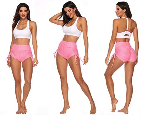 C K CrisKat Pack 2 Shorts Pantalones Deportes Cortos de Fitness Mallas para Mujer Elástico de Alta Cintura para Correr Gimnasio Gym (2 Rosa/Lima, M) C K CrisKat Pack 2 Shorts Pantalones Deportes Cortos de Fitness Mallas para Mujer Elástico de Alta Cintura para Correr Gimnasio Gym (2 Rosa/Lima, M)