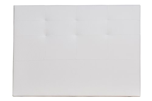 Cabecero/Cabezal tapizado Carla 150X115 Blanco, Acolchado con Espuma, 8 cm de Grosor, Incluye herrajes para Colgar