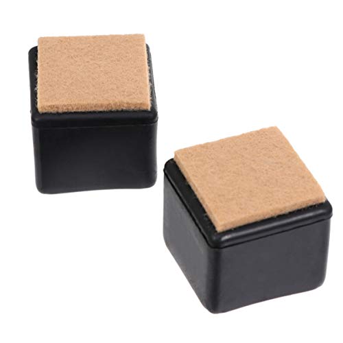 Cabilock - Lote de 20 protectores de suelo para silla, cuadrados, patas de silicona, mesa, muebles, patas de madera, protector (negro)