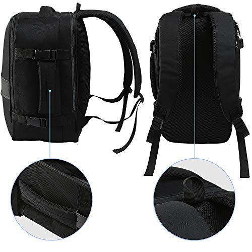 Cabin Max Chicago 20L Stowaway - Maleta de Cabina de 40x20x25 cm Ideal como Bolso para Debajo del Asiento Gratuito de Ryanair - Mochila Pequeña Cualquier Ocasión (Negro) (Negro) Cabin Max Chicago 20L Stowaway - Maleta de Cabina de 40x20x25 cm Ideal como Bolso para Debajo del Asiento Gratuito de Ryanair - Mochila Pequeña Cualquier Ocasión (Negro) (Negro)
