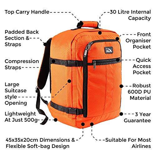 Cabin Max Metz 30L Mochila de Viaje 45 x 36 x 20 cm Adecuada para el Maleta de Mano de Cabina Easyjet y Wizzair (Oxide Red) Cabin Max Metz 30L Mochila de Viaje 45 x 36 x 20 cm Adecuada para el Maleta de Mano de Cabina Easyjet y Wizzair (Oxide Red)