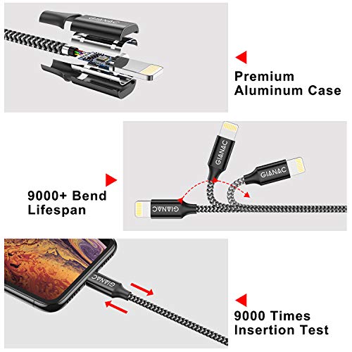 Cable Cargador iPhone, [4pack 0.3M 1M 2M 3M] MFI Cable Lightning Carga Rápida Trenzado de Nylon Cargador iPhone Compatible con Apple iPhone 11 XS MAX XR X 8 Plus 7 Plus 6S 6 Plus 5 5C SE iPad iPod