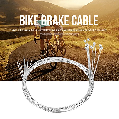 Cable de freno Cable, 10 piezas Bicicleta Cable de freno Cable de engranaje Cable de bicicleta Línea de frenado Reparación de cables Accesorio de repuesto para bicicleta de carretera de montaña, 2 m