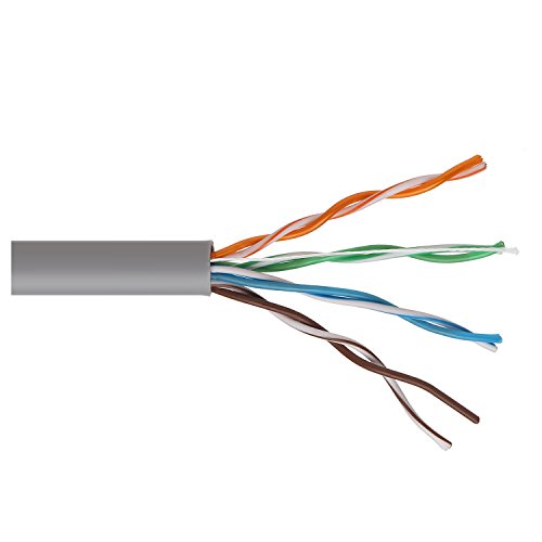 Cable de par Trenzado UTP Cat 5e 4 * 2 * 50 CCA, CCS Gris, 50 m Aluminio Revestido de Cobre