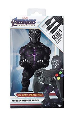 Cable guy Black Panther,soporte de sujeción y carga para mando de consola y smartphone con tu personaje favorito con licencia de Marvel Avengers Endgame.Producto con licencia oficial.Exquisite Gaming