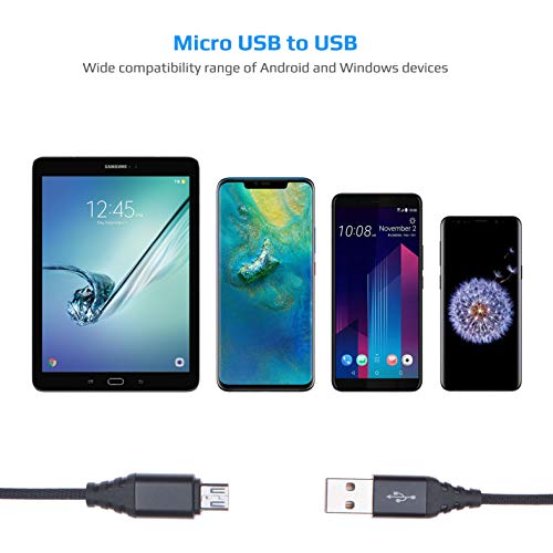 Cable Micro USB | De Carga Rápida Cargador Trenzado De Nylon Cable Compatible con Lenovo Yoga Tab 8, Tab 2 A7-30, Tab 2 10.1, Tab 2 Pro, Tab 2 8, Tab 3 8, Yoga 10, 2 10, 3 10, 3 10, 3 Pro Tablet | 2m