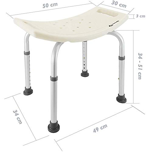 Cablematic - Taburete de Ducha ergonómico Regulable en Altura para baño Cablematic - Taburete de Ducha ergonómico Regulable en Altura para baño