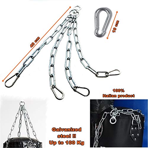 Cadena para saco de boxeo con mosquetón de acero para entrenamiento Muay Thai MMA Cadena para saco de boxeo con mosquetón de acero para entrenamiento Muay Thai MMA