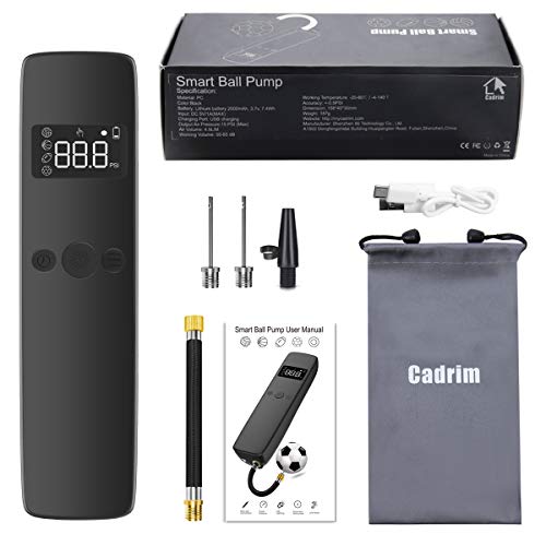 Cadrim Bomba de Bola ElĂ©ctrica, Inflador de Bola Inteligente e InflaciĂłn de Aire de Mano con 2 Agujas y 1 Boquilla para BalĂłn Deporte FĂștbol, Baloncesto, FĂștbol, Voleibol, Rugby Cadrim Bomba de Bola ElĂ©ctrica, Inflador de Bola Inteligente e InflaciĂłn de Aire de Mano con 2 Agujas y 1 Boquilla para BalĂłn Deporte FĂștbol, Baloncesto, FĂștbol, Voleibol, Rugby