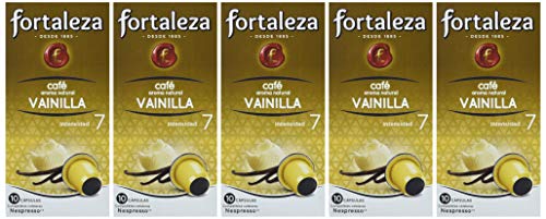 Café FORTALEZA - Cápsulas de café con Aroma Vainilla Compatibles con Nespresso - Pack 5 x 10 - Total 50 Cápsulas